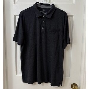 Free Fly Polo Shirt‎ Black Heather Bamboo Heritage Casual Preppy Office Modern L